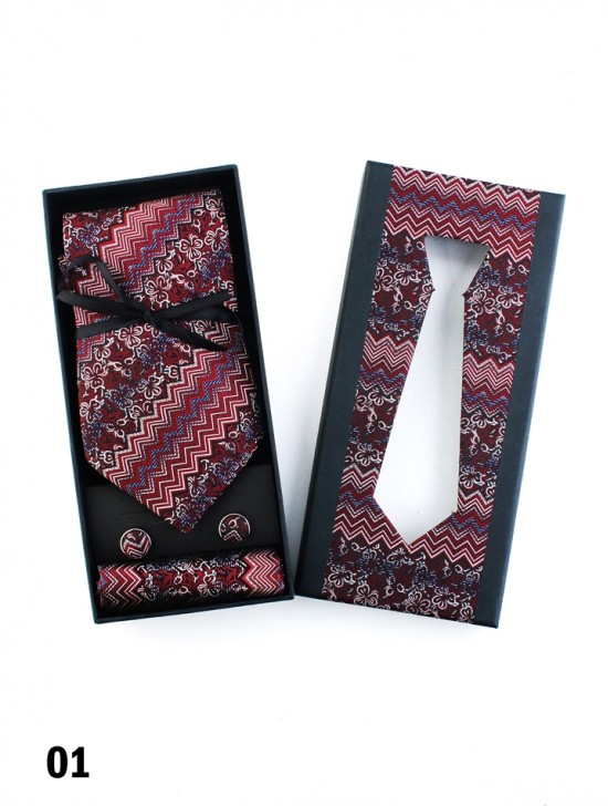 High End Tribal Print Tie Set