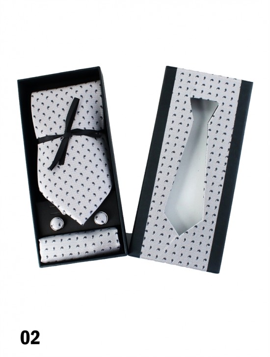 High End Small Drop Print Tie Set