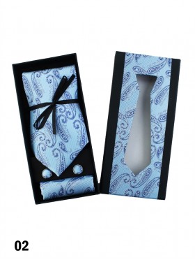 High End 2-Tone Paisley Print Tie Set