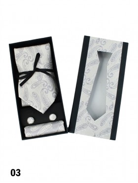 High End 2-Tone Paisley Print Tie Set