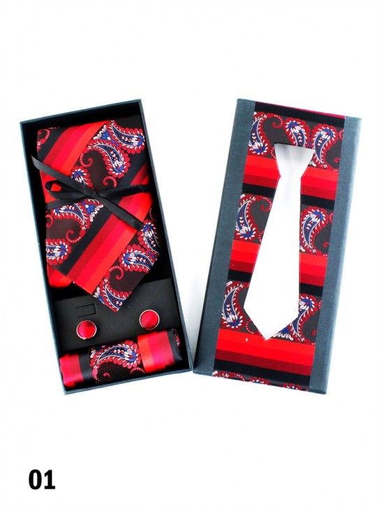 High End Paisley & Stripe Tie Set