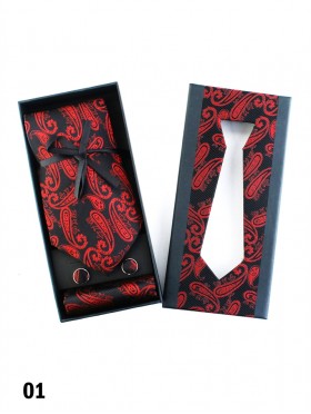 High End 2-Tone Paisley Print Tie Set