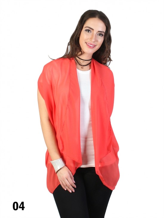 Multi-way Chiffon Shawl W/ Button