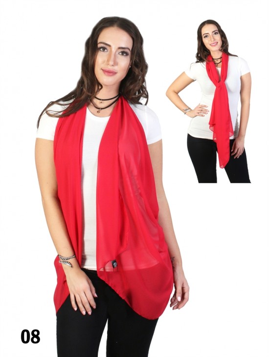 Multi-way Chiffon Shawl W/ Button