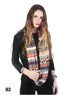 Multi Color Tribal Loop Scarf