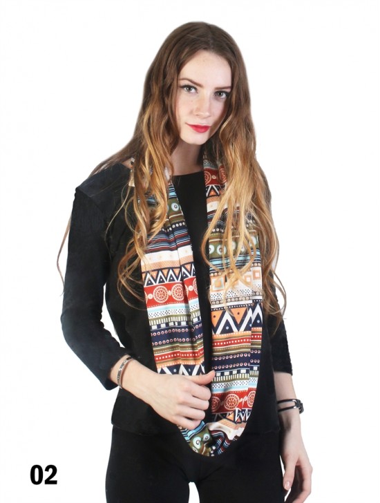 Multi Color Tribal Loop Scarf