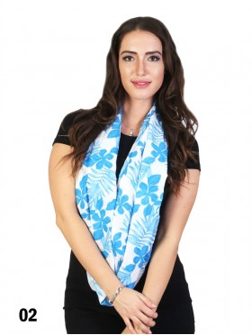 FLOWERS PRINT LOOP SCARF