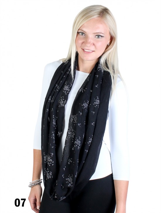 BABYS BREATH FLORAL LOOP SCARF