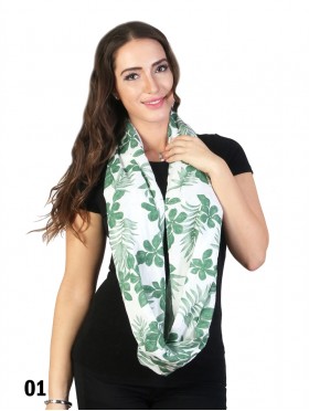 FLOWERS PRINT LOOP SCARF