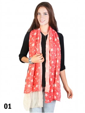 2 LAYER STAR PRINT SCARF