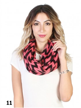 Chevron Print Loop Knit Scarf