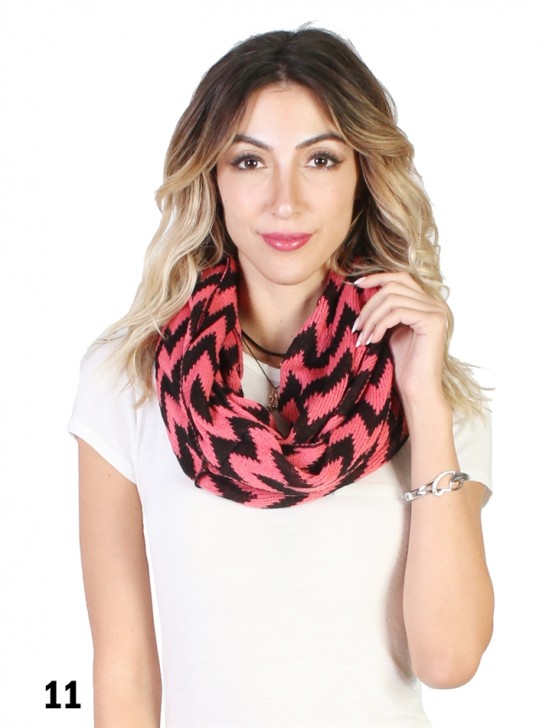 Chevron Print Loop Knit Scarf