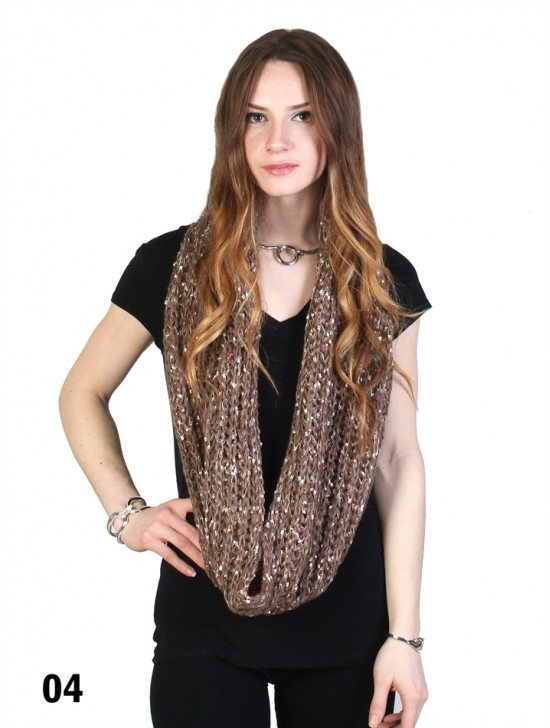 Two Tone Knitted Loop Scarf