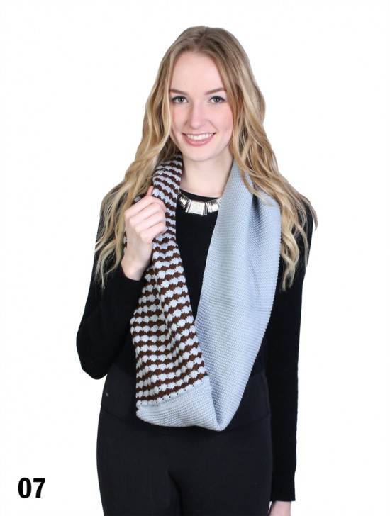 2 TONE KNIT LOOP SCARF