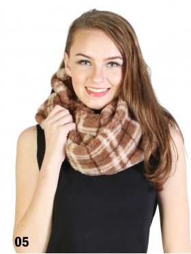 Plaid Plush Loop Premium Scarf