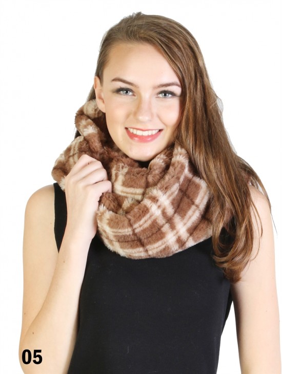 Plaid Plush Loop Premium Scarf