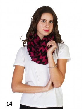 Chevron Print Loop Knit Scarf