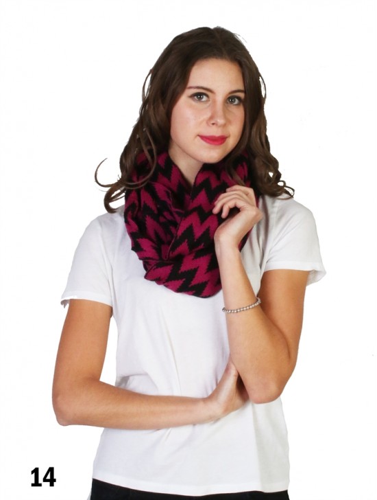 Chevron Print Loop Knit Scarf