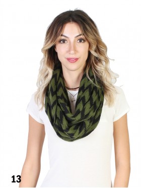 Chevron Print Loop Knit Scarf