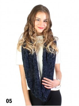 Super Soft Chenille Feeling Ribbed Loop Scarf