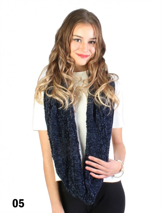 Super Soft Chenille Feeling Ribbed Loop Scarf