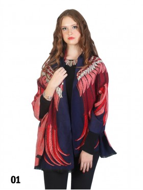 Trendy Wings Print Scarf/Cape