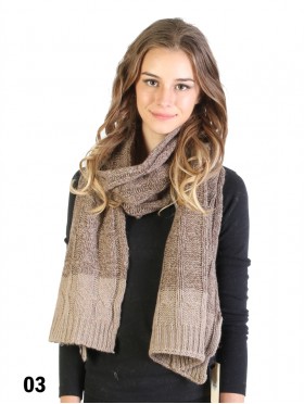 Fashion Two Tone Knitted Scarf