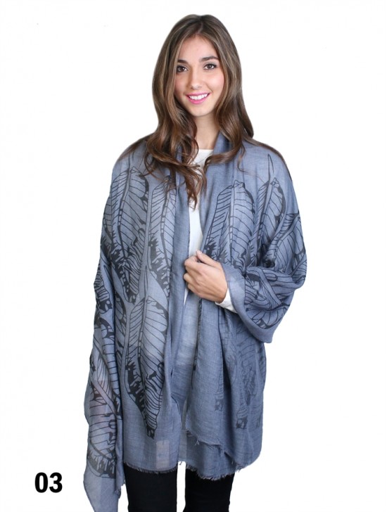 Big Feather Print Scarf