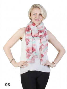 Marine Organism Print Scarf