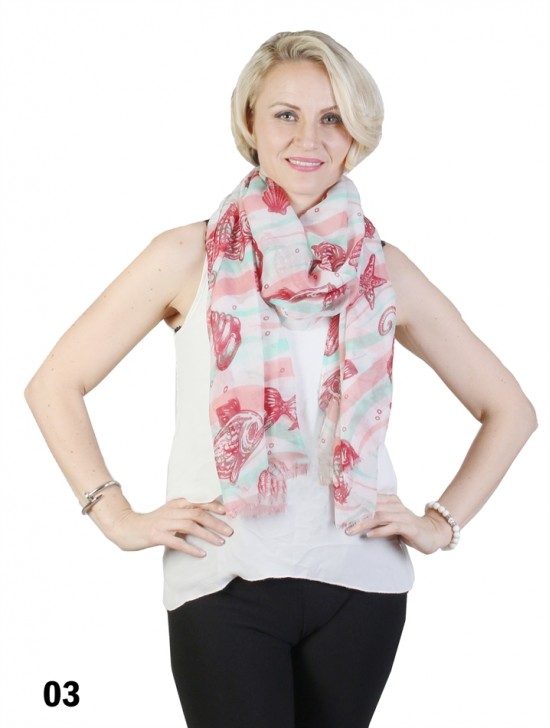 Marine Organism Print Scarf