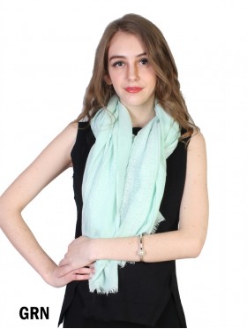 Geometric Print Fashion Scarf W/Stripe