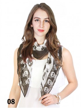 SKULL SQUARE SCARF