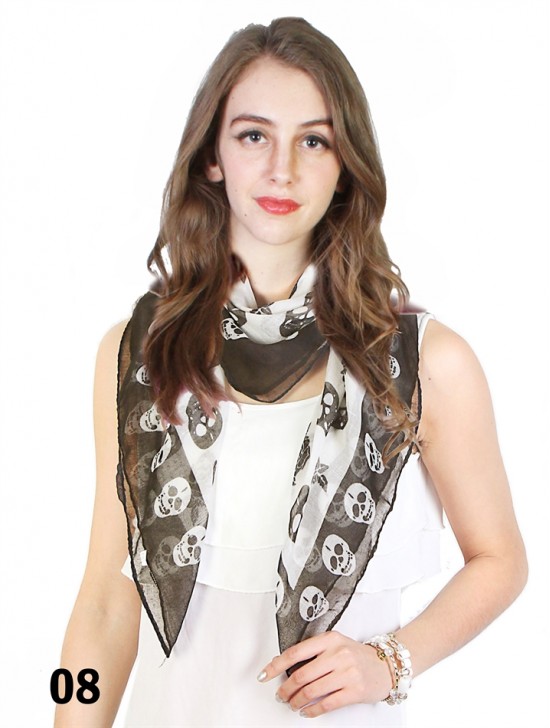 SKULL SQUARE SCARF