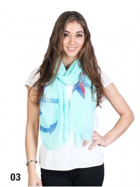 ANCHOR & COMPASS PRINT SCARF