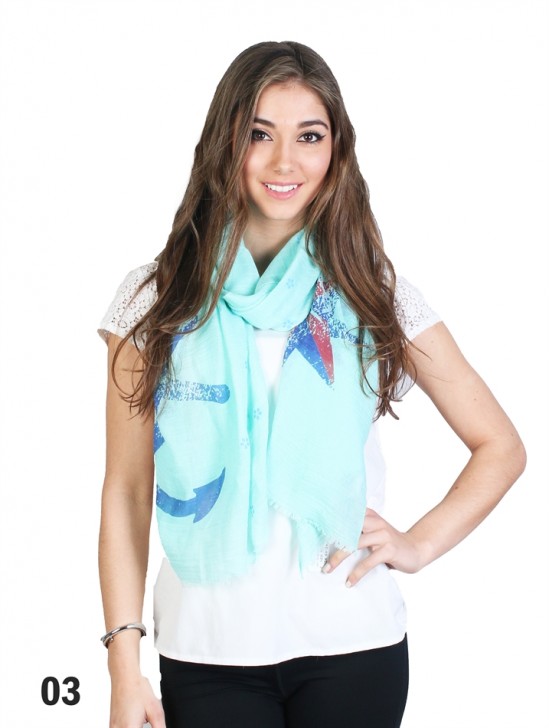 ANCHOR & COMPASS PRINT SCARF