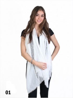 Premium Solid Fashion Scarf W/ Lace