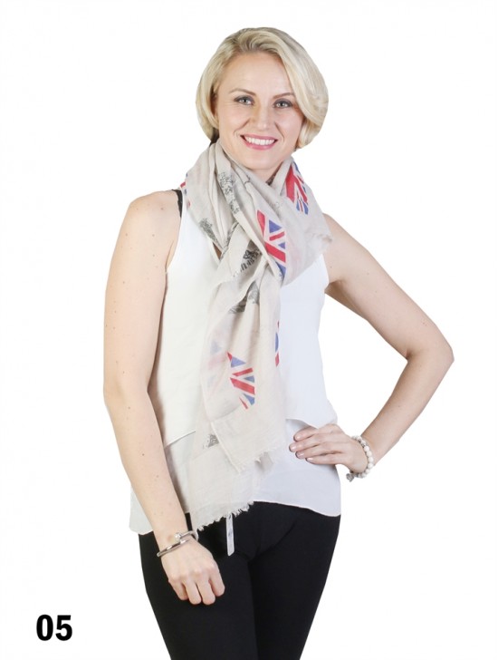 LONDON UNION JACK FRAYED SCARF