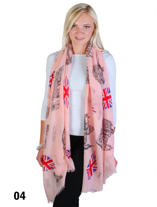 LONDON UNION JACK FRAYED SCARF