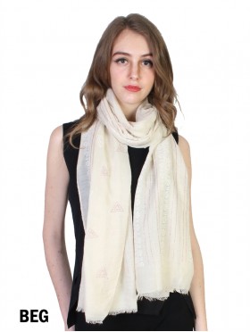 Geometric Print Fashion Scarf W/Stripe