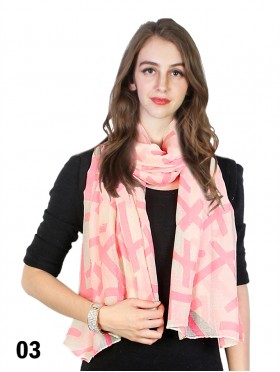 NEON CROSS LINEN SCARF