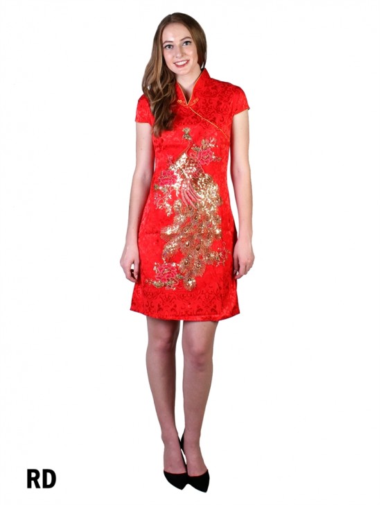 CHEONGSAM WITH EMBROIDERED PHOENIX