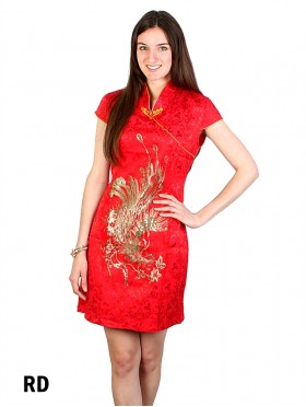 CHEONGSAM WITH EMBROIDERED PHOENIX