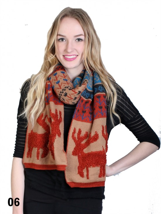 Textured Moose 3D Design Scarf