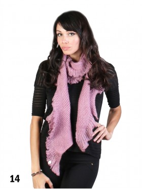 Long Knitted Ruffle Scarf