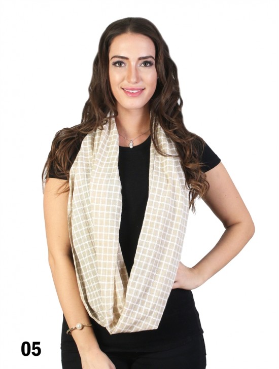 Plaid Pattern Loop Fashion Scarf