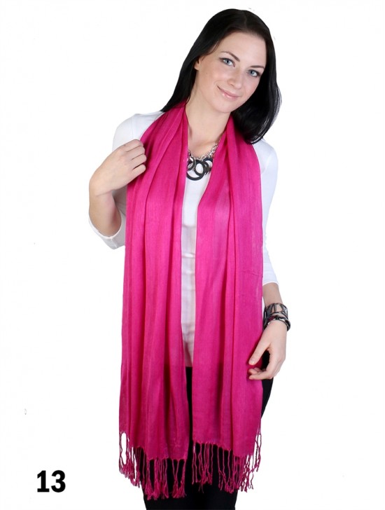 SOLID SILK BLEND PASHMINA