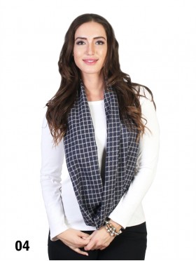 Plaid Pattern Loop Fashion Scarf