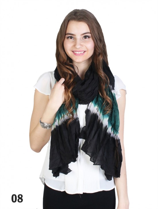 CHIFFON SCARF,TIE DYE TWO TONE