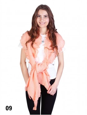 Long Knitted Ruffle Scarf