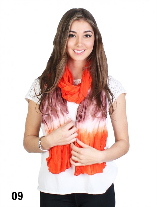 SCARF, TIE DYE, TWO TONES